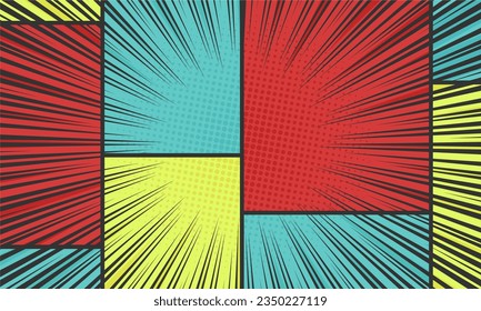 Fondo colorido de la escena del zoom cómico