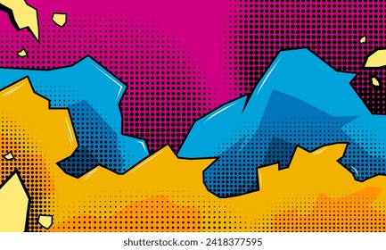 Colorful Comics vector illustration, retro and 90s style, pop art Background	