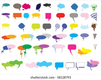 colorful Comics Word and Thought Bubbles, VECTOR