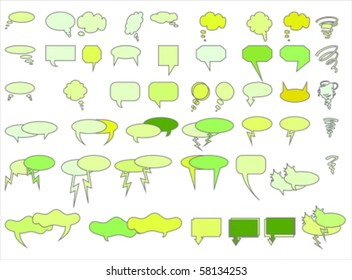 colorful Comics Word and Thought Bubbles, VECTOR