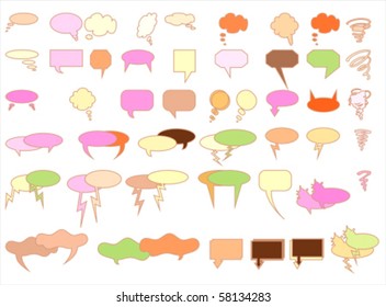 colorful Comics Word and Thought Bubbles, VECTOR