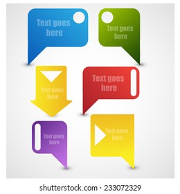 colorful comment box set. vector