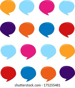colorful of communication bubbles on the white background. Eps 10 vector file.