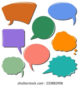 colorful communication bubbles set isolated on white background. vector illustration