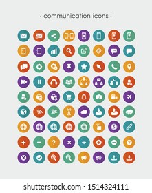 Colorful Communication icon set. flat icon set vector.