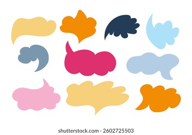 Colorful communication speech bubbles set. Vector . Isolated