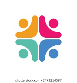 Colorful Community Care Logo Vector Illustration