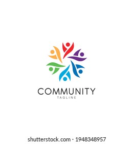 Colorful Community Concept Logo Symbol Design Template Flat Style Vector