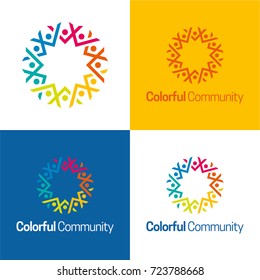 Colorful Community Icon and Logo - Vector Illustration