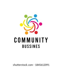 Vector de diseño de logotipo comunitario colorido