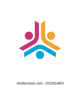 Plantilla vectorial de diseño de logotipo de la comunidad colorida
