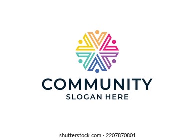 Colorful Community Network Logo Template Stock Vector (Royalty Free ...