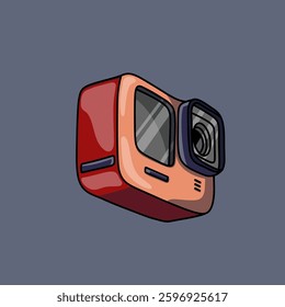 Colorful and Compact Action Camera Illustration