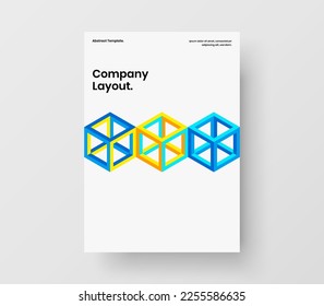 Colorful company brochure design vector illustration. Fresh mosaic tiles banner concept.