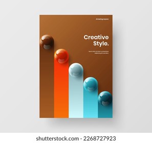 Colorful company identity design vector illustration. Isolated realistic balls magazine cover template.