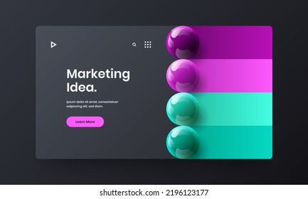 Colorful company identity vector design illustration. Bright 3D spheres flyer concept.