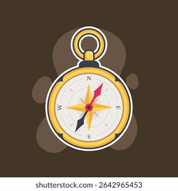 Colorful compass icon for navigation design