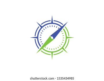 Colorful Compass Rose Illustration Navigating Directions for Exploration and Discovery with Circular Graphic Design