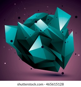 Colorful complicated 3d figure, modern digital technology style form. Abstract unusual background. 