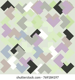 Colorful composition with abstract shapes, pattern