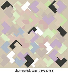 Colorful composition with abstract shapes, pattern