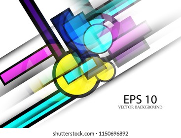 Colorful composition of geometric shapes. Light design.Abstraction.