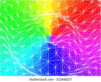 colorful composition with grid, tiles, 3d effect