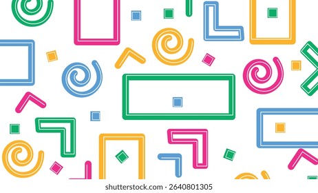 Colorful composition with hand-drawn loops, ovals, and swirls in bright tones. Ideal for creative, cheerful, and youth-focused visual projects.