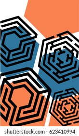 Colorful composition of Hexagons