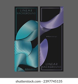 Una colorida composición de líneas. Resumen de la cinta colorida para una plantilla para una portada, pancarta, afiche. La idea del diseño interior de lujo, la decoración y las ideas creativas