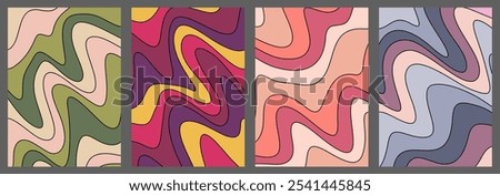 A colorful composition of sinuous lines. Colored curved lines with varying widths. Template for backgrounds, textures and creative design