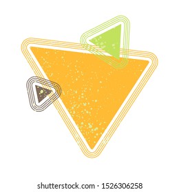 Colorful composition of triangles with grunge texture isolated on white