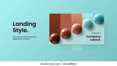 Colorful computer display mockup banner template. Minimalistic website screen design vector illustration.