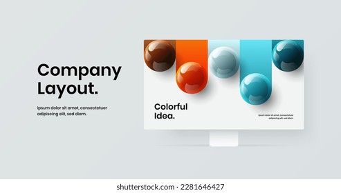 Colorful computer display mockup landing page illustration. Abstract presentation vector design concept.