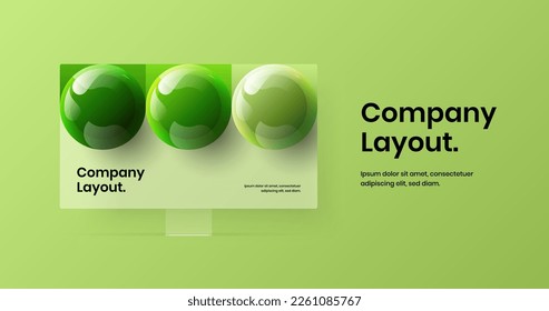 Colorful computer display mockup presentation concept. Modern web project vector design layout.