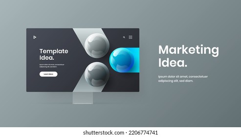 Colorida ilustración del sitio de simulación de la pantalla del equipo. Resumen de la plantilla vectorial de diseño de proyectos web.