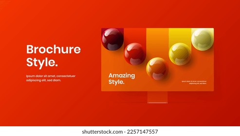 Colorful computer display mockup site screen template. Unique presentation vector design illustration.
