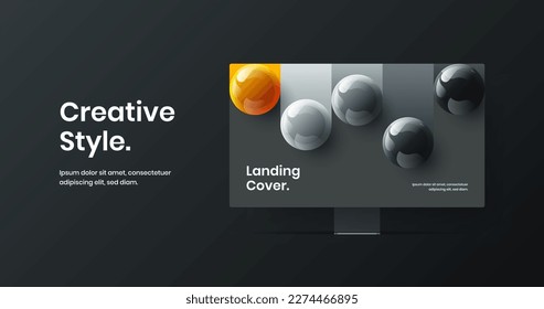 Colorful computer display mockup site layout. Abstract website design vector template.