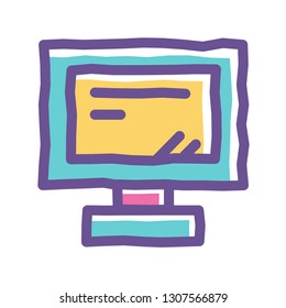 A colorful Computer doodle icon perfect for your project