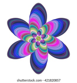 Colorful computer generated floral fractal art design