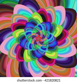 Colorful computer generated floral spiral fractal design background