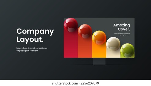Colorful computer monitor mockup site template. Unique web banner design vector layout.