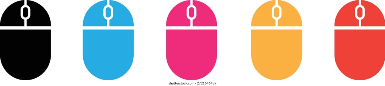 Conjunto de iconos de ratón de computadora colorido
