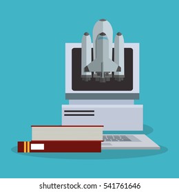 Colorful computer and science design