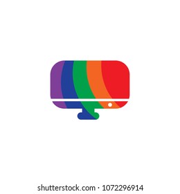 colorful computer screen logo icon. vector illustration