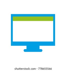 colorful computer technology with screen and webside design vector illustration