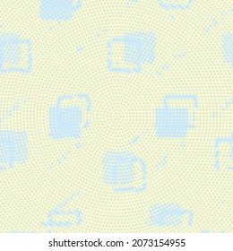 Colorful Concentric Background. Grunge point faded screen tone cover templates. Abstract colorful background. Modern pixel mosaic design vector illustration. Poster or flyer template. 