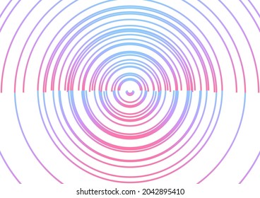 Colorful Concentric Circles Abstract A3 Poster White Background