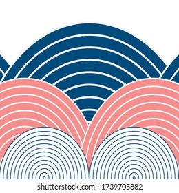 Colorful concentric circles pattern. Vector background.