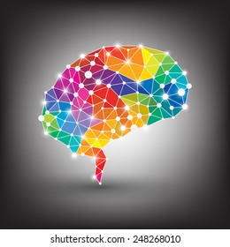concepto colorido del vector cerebral humano